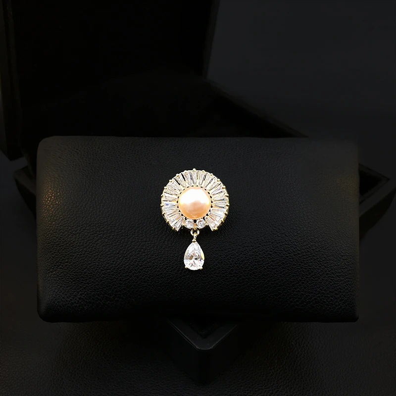 Pearl Clothes Anti-Exposure Buckle Sewing Free Brooch Fixed Decorative Pin Unique Design Accessories Women's Luxury Jewelry 5238