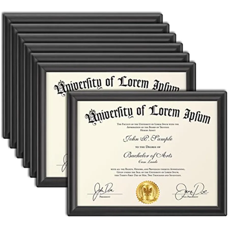 

Certificate Frames - 12 Pack - Contemporary Diploma Frames 8.5 x 11 - Composite Wood Document Frames for Walls or Table Top - L