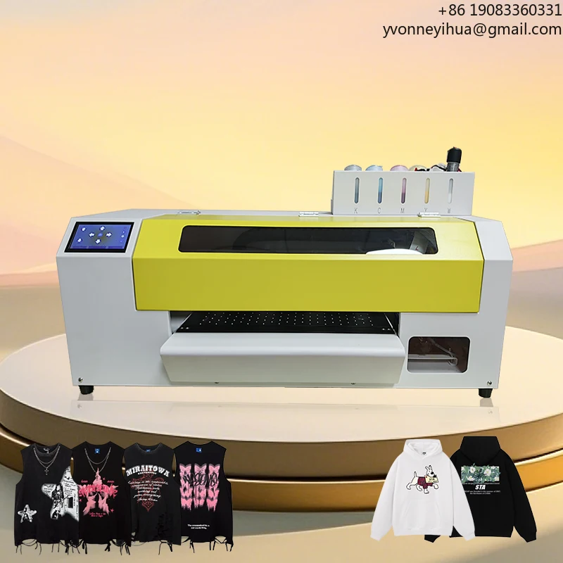 A3 طابعة DTF الرقمية 30 سنتيمتر Xp600/13200 تي شيرت DTG طابعة مسحوق صبغ آلة اهتزاز صغيرة DTG آلة تي شيرت A4