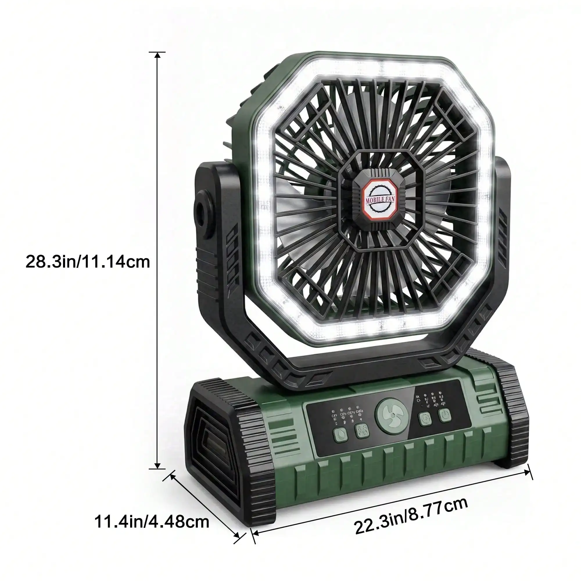 USB Powered Oscillating Desk Fan With LED Light, Adjustable Wind Speed & Brightness, Timing Function, Dual Control Remote & Button Operation, Portable Table Fan For Home Office Bedroom