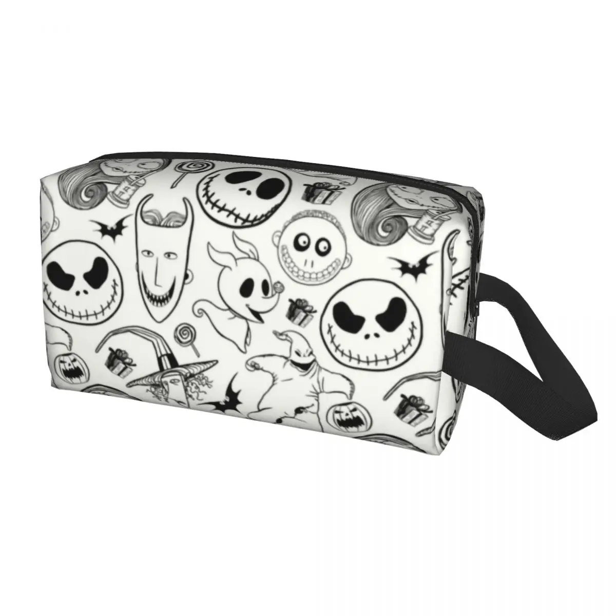 Custom The Nightmare Before Christmas Pattern Toiletry Bag Jack Skellington Cosmetic Makeup Organizer Storage Dopp Kit Box