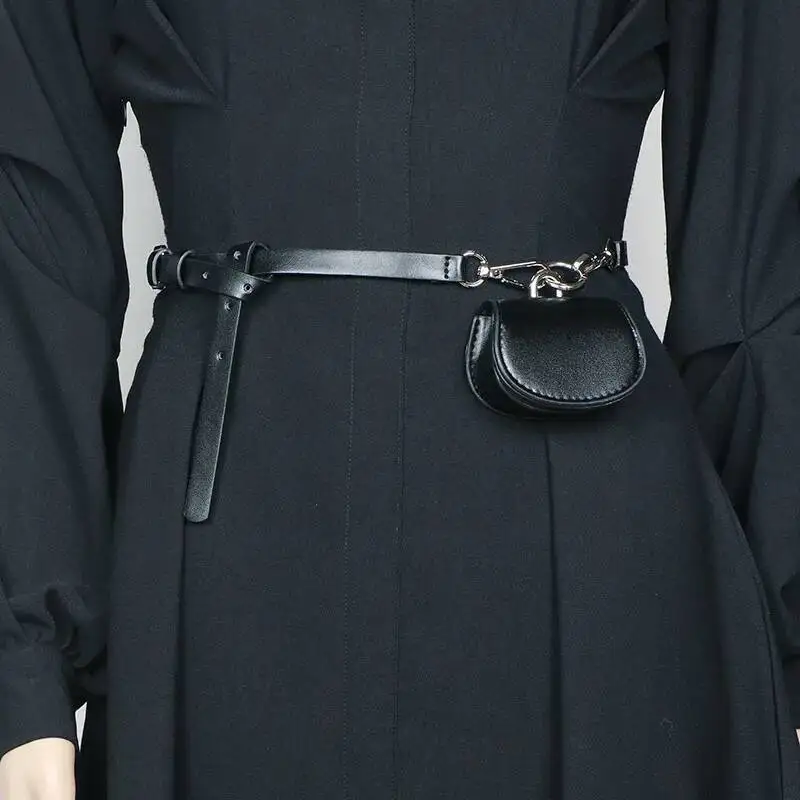 

Leather black Mini-bag Pu Buckle Long Wide Belt Personality Women New Fashion All-match Spring Autumn 2026 1DHK7W9