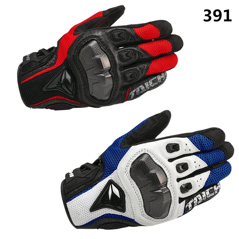 

Spring Autumn Breathable Leather Motorcycle Gloves 391 390 Men Outdoor Motocross Motorbike Riding Glove Guantes Moto