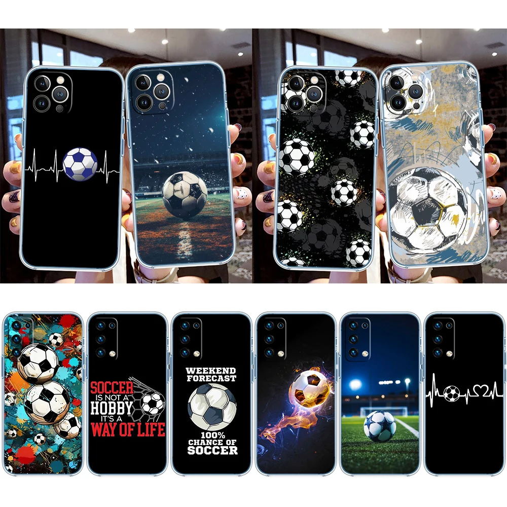 DI14 Football Soccer Transparent Phone Case for Samsung Galaxy A04 A04S A14 A23 A34 A54 M23 M33 M52 M53