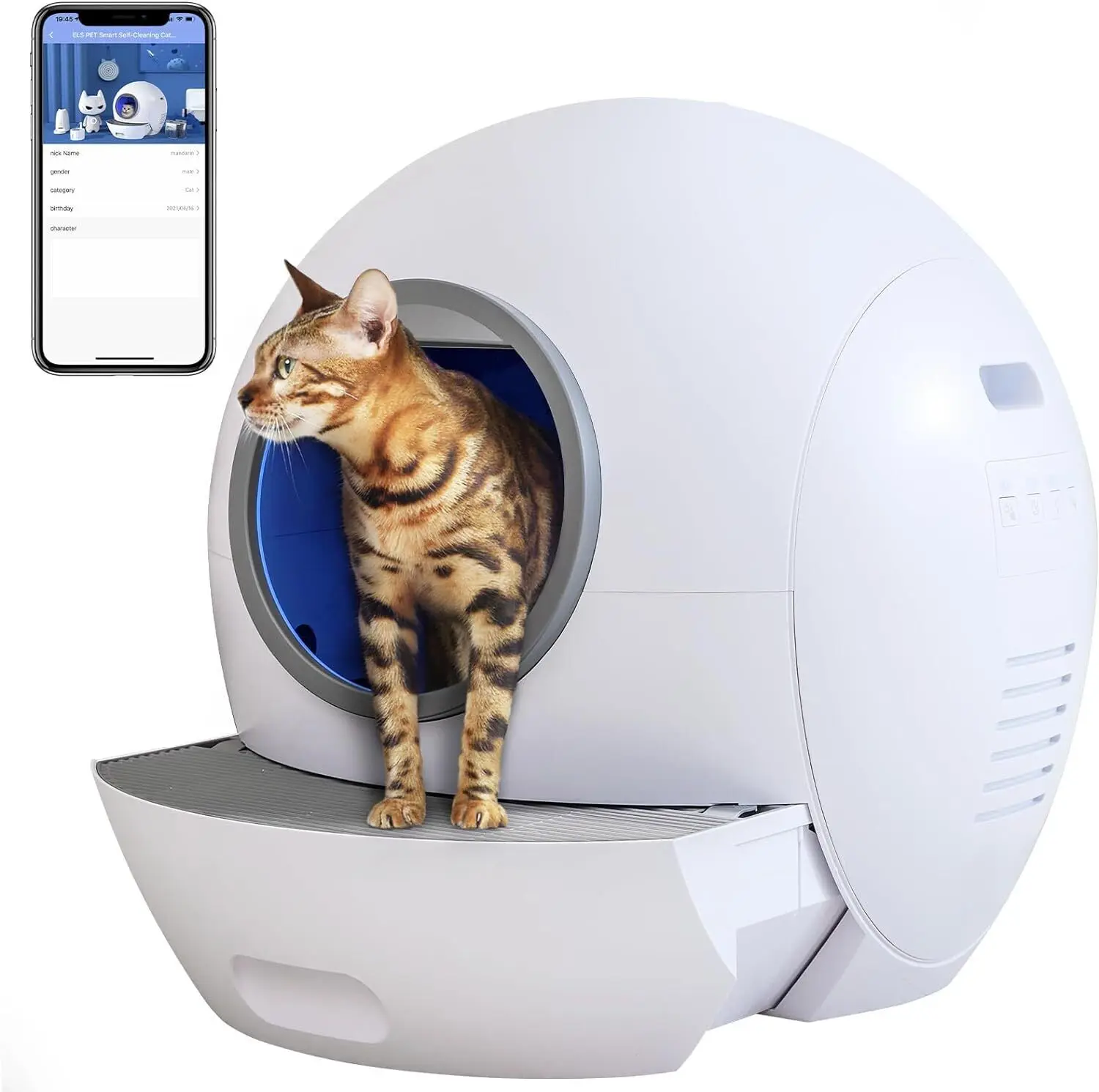 Electric Easy Clean Smart Cat Toilet App Controlled Smart Self Cleaning Cat Box