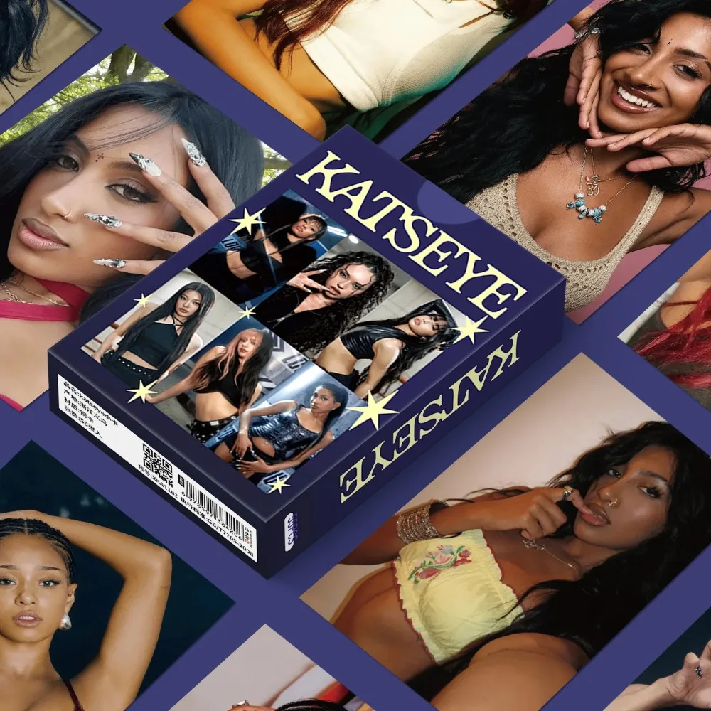 55 Pz/set Kpop Idol Girl KATSEYE Nuove Cartoline Fotografiche MANON SOPHIA DANIELA LARA MEGAN YOONCHAE Laser HD Printd Lomo Carte Ventole Regali