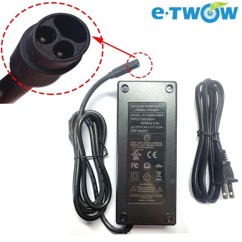 Original ETWOW GT Sport 48V Charger Output 54.1V 2.0A for E-TWOW Electric Scooter