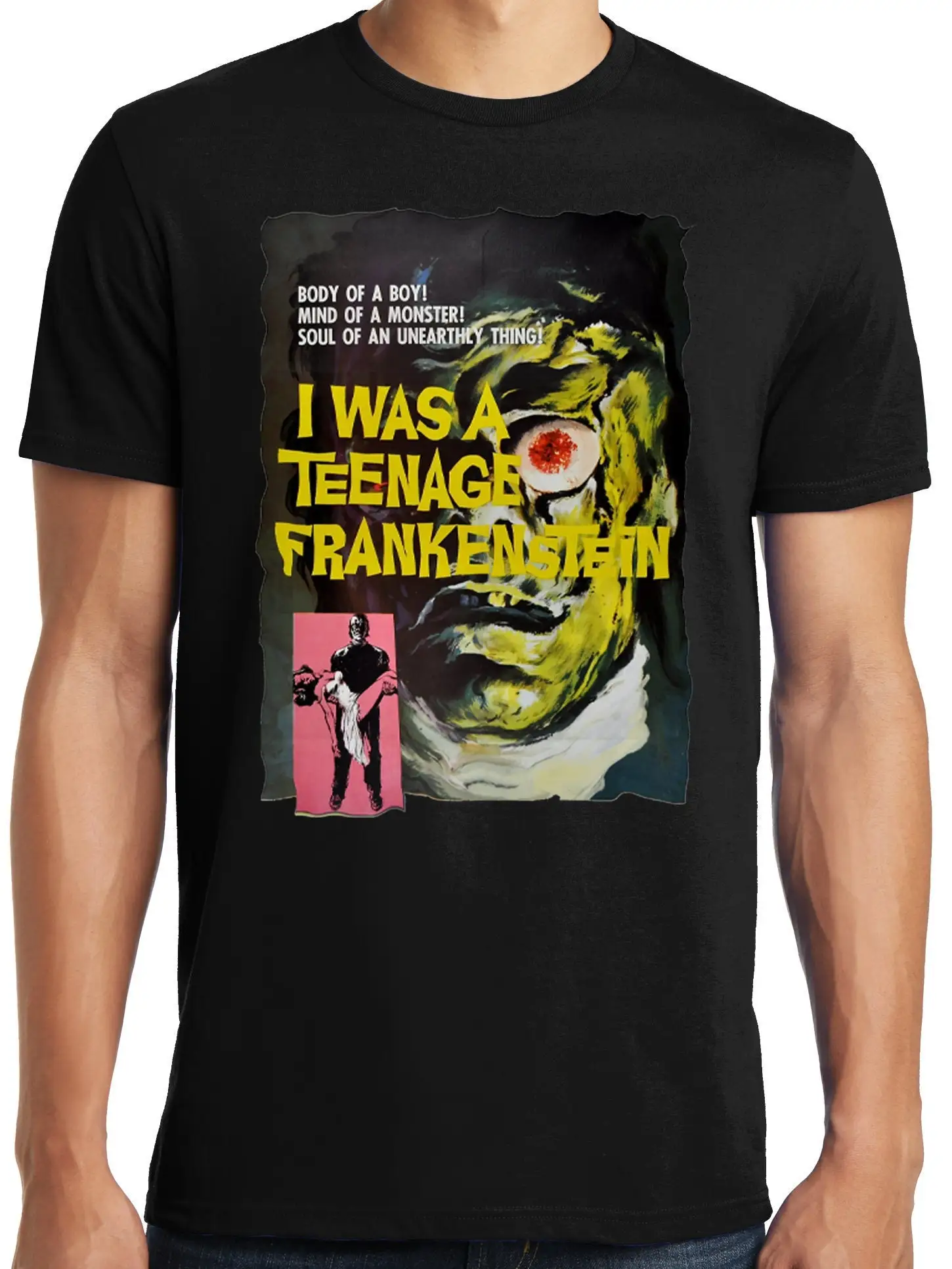 Big Guys Rule Funny and Tall King Size I Was a T Shirtnage Frankenstein Shirt