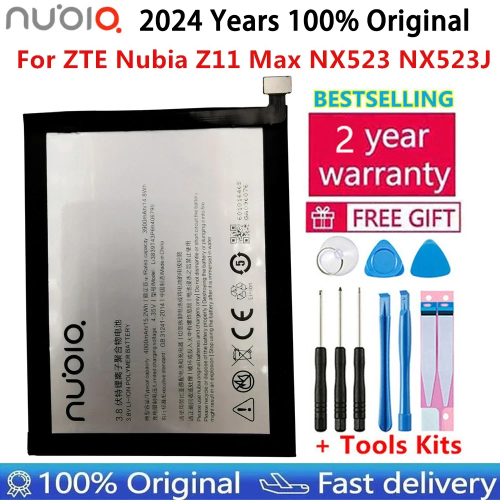 

100% Original High Quality 3.8V 4000mAh Li3839T43P6h406790 For ZTE Nubia Z11 Max NX523 NX523J Battery Batteries Fast Shipping