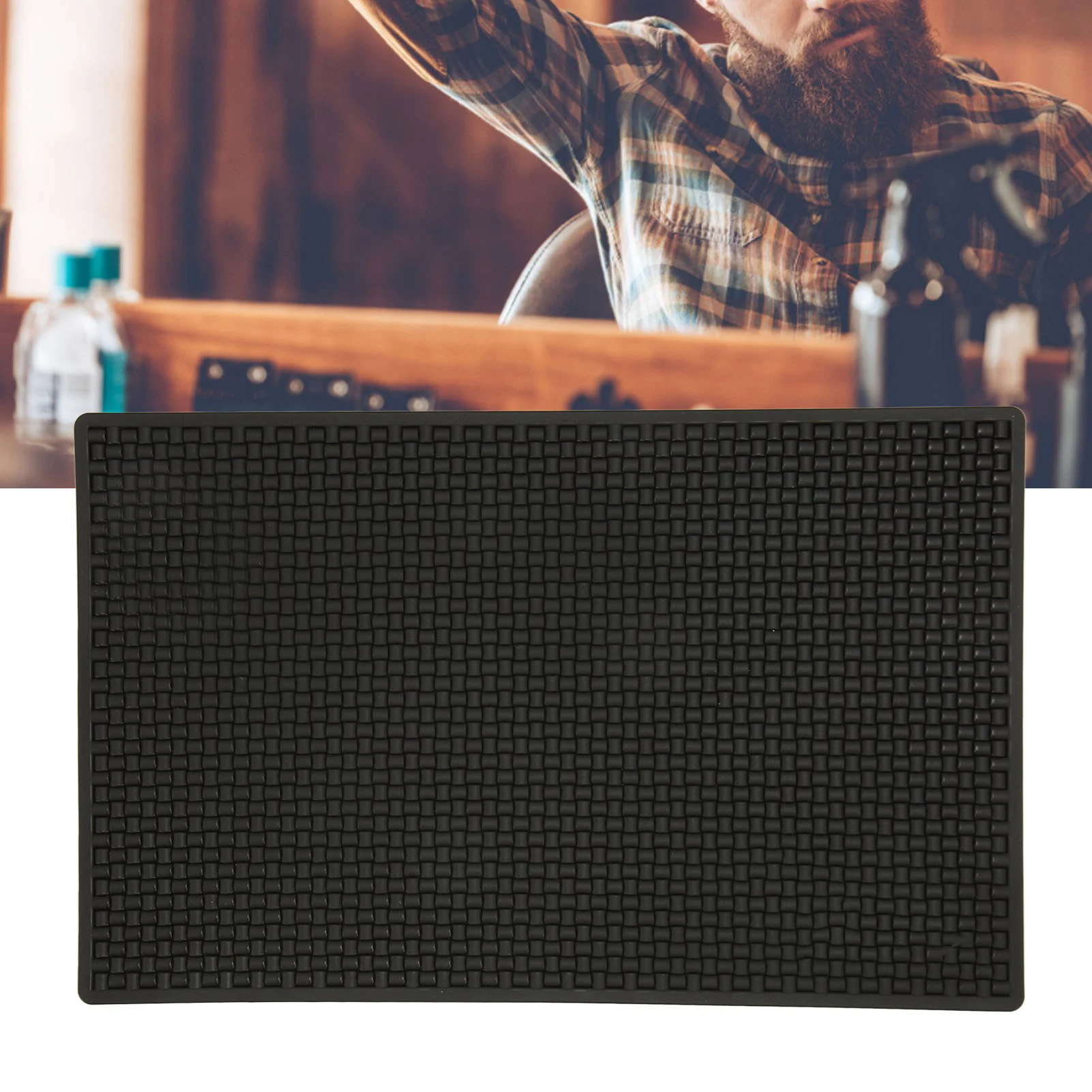 Silicone Non Slip Mat Non Slip Barber Mat Flexible Silicone Waterproof Mat Haircut Tool Organizer Pad for Clipper Brush Scissors