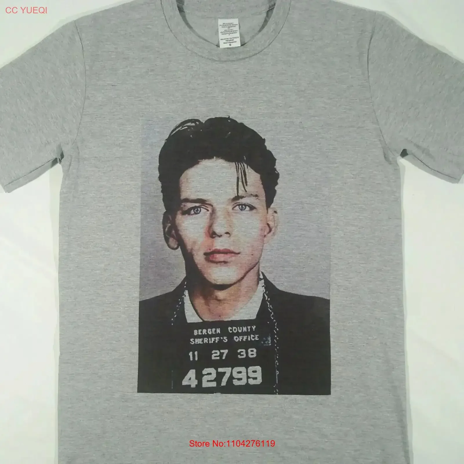 Frank Sinatra mugshot Grey T shirt sizes available S 5XL vintage Washed fashion Comfortable Versatile homme Soft Stretched
