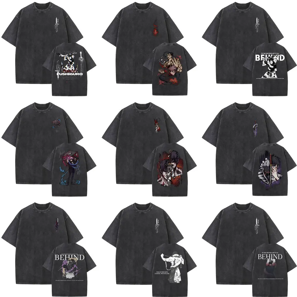 

Washed Vintage Anime Jujutsu Kaisen Fushiguro Toji Graphic T-shirt Men Women Manga Fashion T-shirts Male Retro Oversized T Shirt