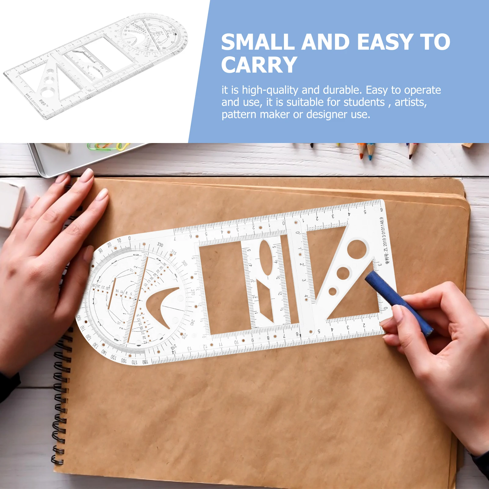 

Drawing Ruler Set Multi-purpose High-precision School Supplies for Students Rulers Multi-functional Measuring