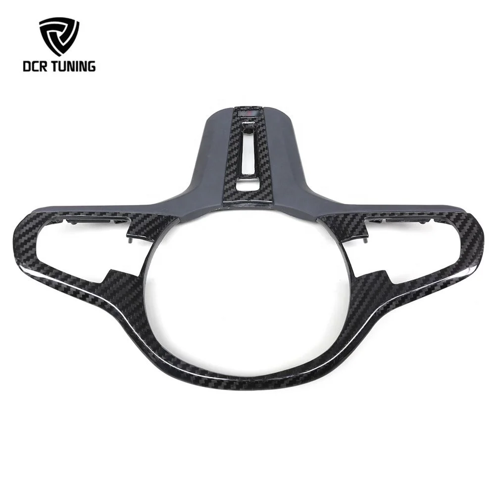 ألياف الكربون الجافة غطاء عجلة القيادة الكسوة لسيارات BMW PRE-LCI F90 M5 X3M F87 X4M F98 2018 2019