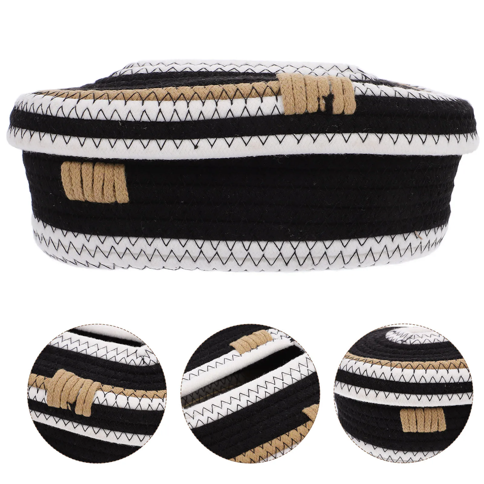 

Cotton Rope Woven Tissue Box Stylish Desktop Organizer for Home Bedroom Living Room Decorative Paper Towel Dispenser Holder