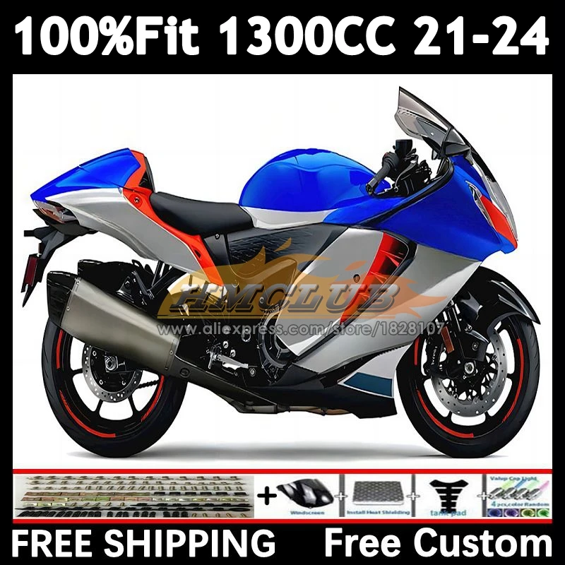 Injection Body For SUZUKI blue stock Hayabusa GSXR 1300 CC 2021 2022 2023 2024 40No.14 GSXR-1300 GSXR1300 21 22 23 24 Fairing