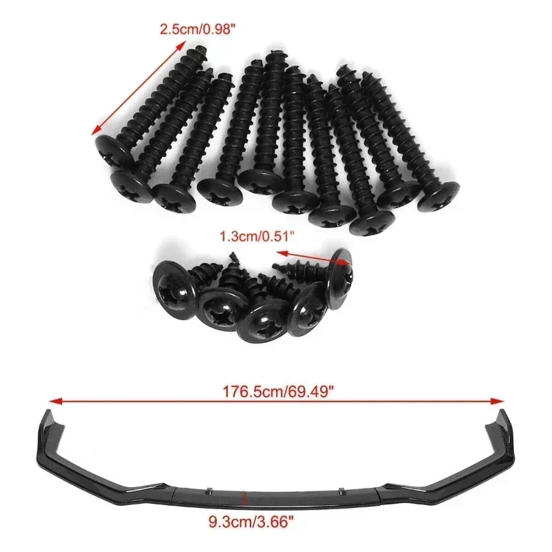 

3Pcs/set Car Front Bumper Lip Auto Chin Spoiler Splitter Diffuser Body KitFor Infiniti Q50 2018-2021 Sport