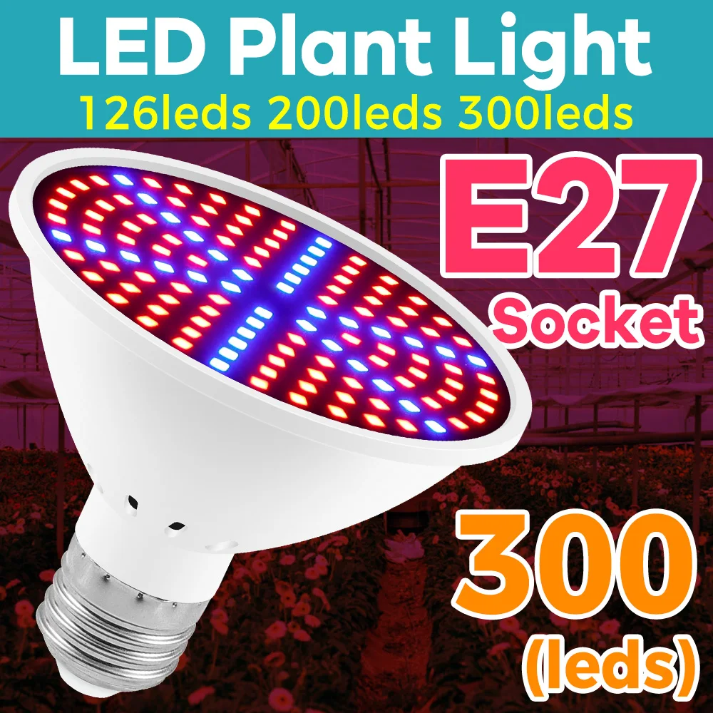 

Светодиодная лампа для растений E27, фитолампа полного спектра AC85-265V для гидропоники и рассады, для использования в помещении