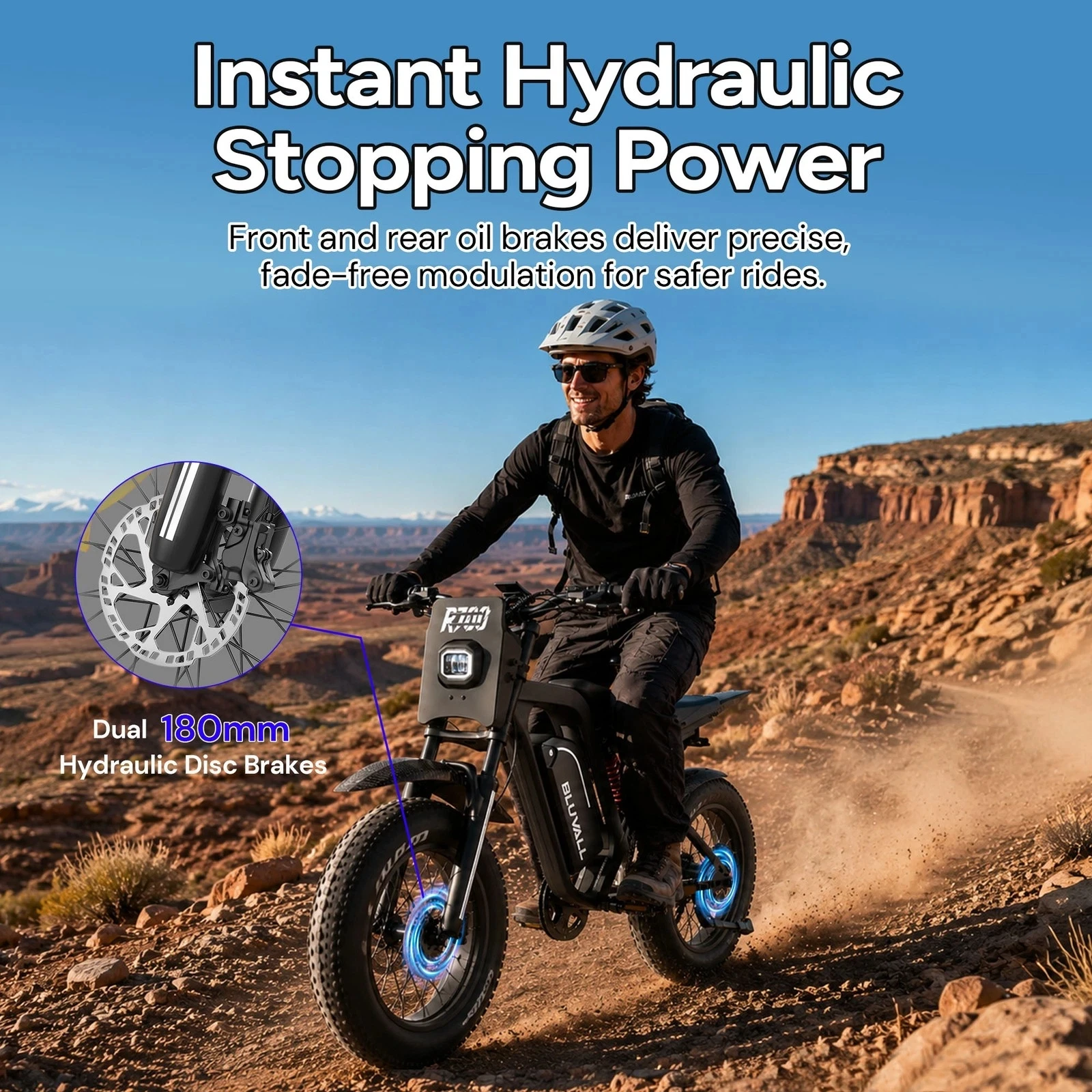 Peak 2500W  Electric Bike Ebike 52V 25Ah 35MPH 70Mi 20