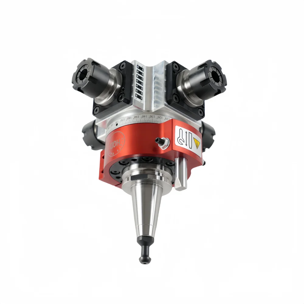 HQD Four-Output ISO30 HSK63F ER25 Angle Head For Home Decoration CNC Engraving Machine