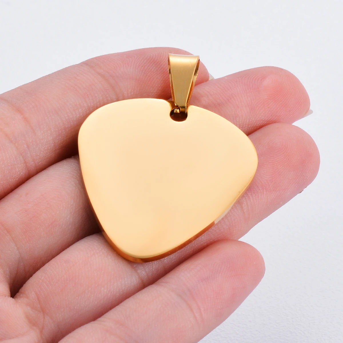 Wholesale 10 pcs Dog Tag 4 Colors Unisex Stainless Steel Stamping Blank ID Dog Tags Guitar Pick Pendant Necklace ID Jewelry