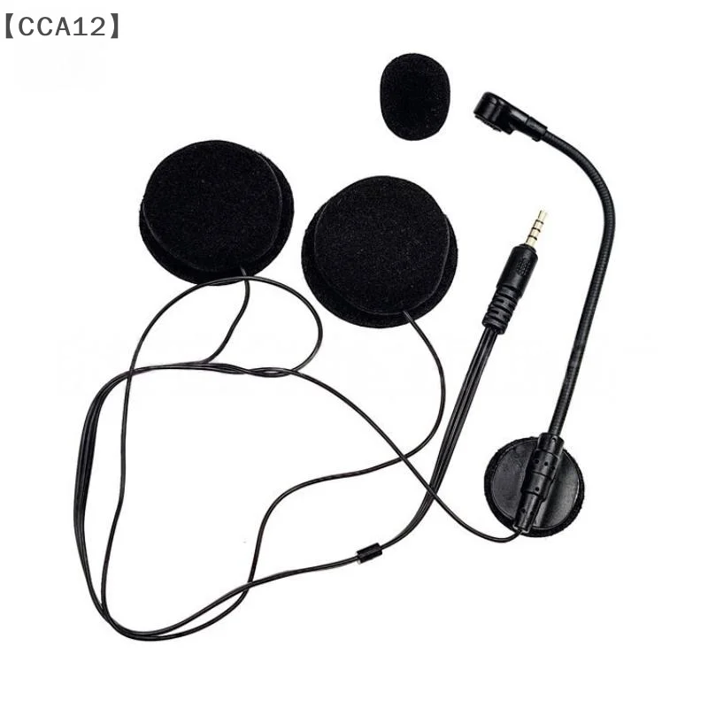 〔CCA12〕오토바이 헬멧 헤드셋 인터콤 마이크 3.5mm 직선형 헬멧 헤드셋 마이크 내장 32Ω 이중 스피커