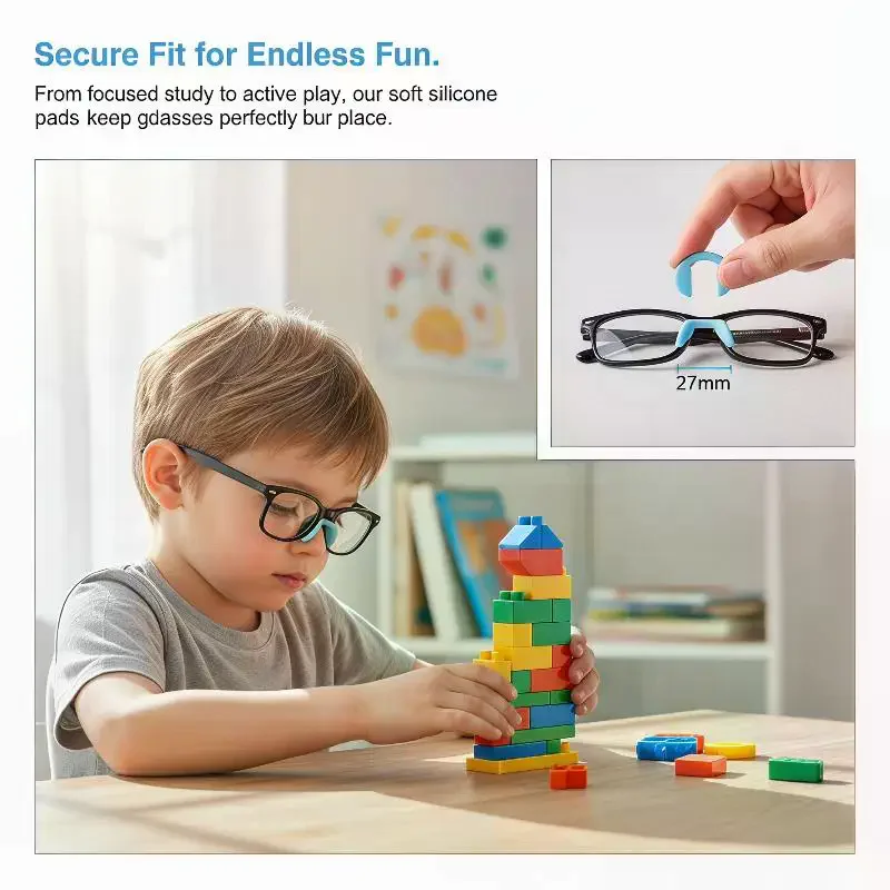 5Pcs Colorful U Shaped Silicone Conjoined Children's Eyeglass Soft Nose Pads For Glasses Anti-Slip Insert Nose Pad