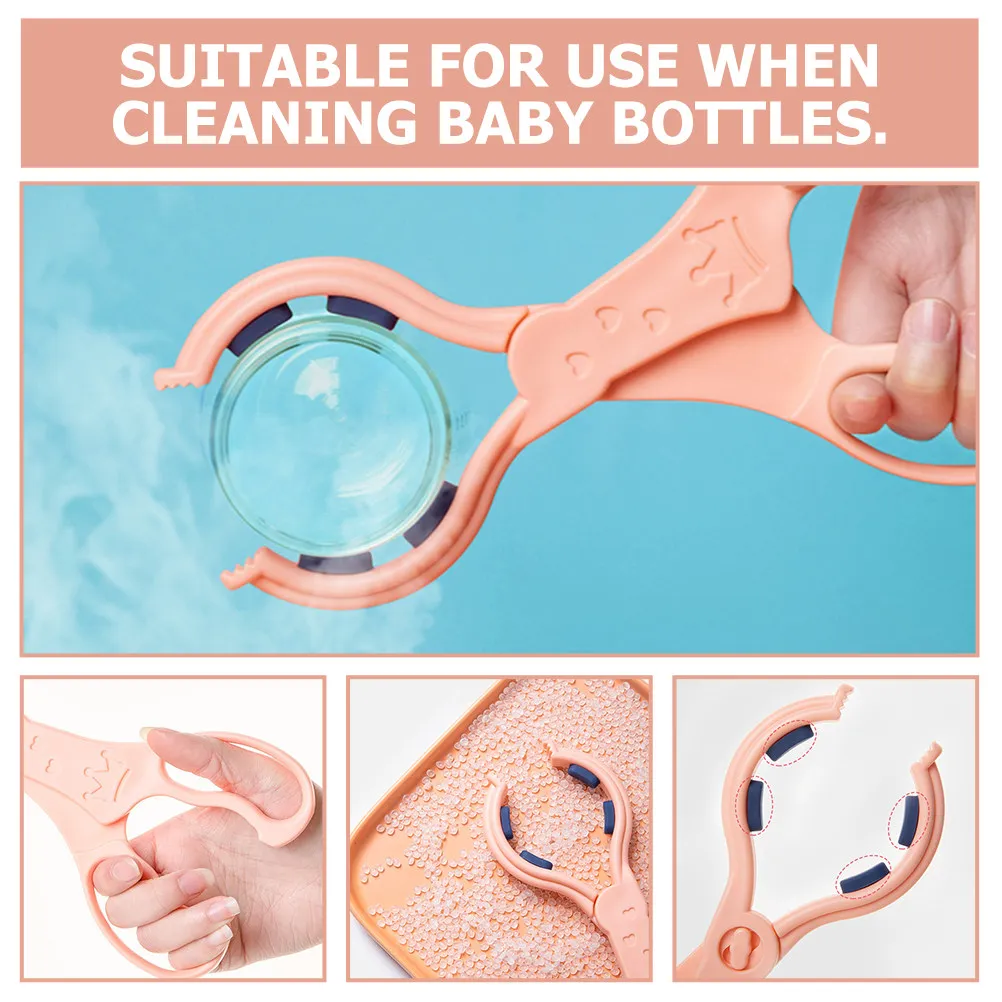 

Anti-Slip Baby Bottle Tongs Long Handle Convex Grip for Hot Bottles Sterilizer and Boiling Water Use Infant Bottle Clamp Holder