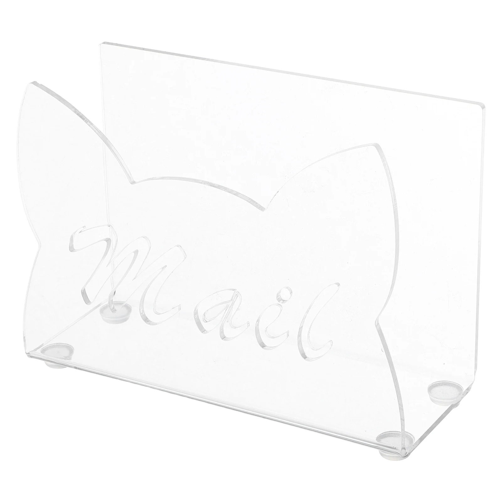 

Clear Acrylic Mail Sorter Letter Desktop Envelope Document Sturdy Bill Compact Cat Shaped Design Modern Office Supplies Space