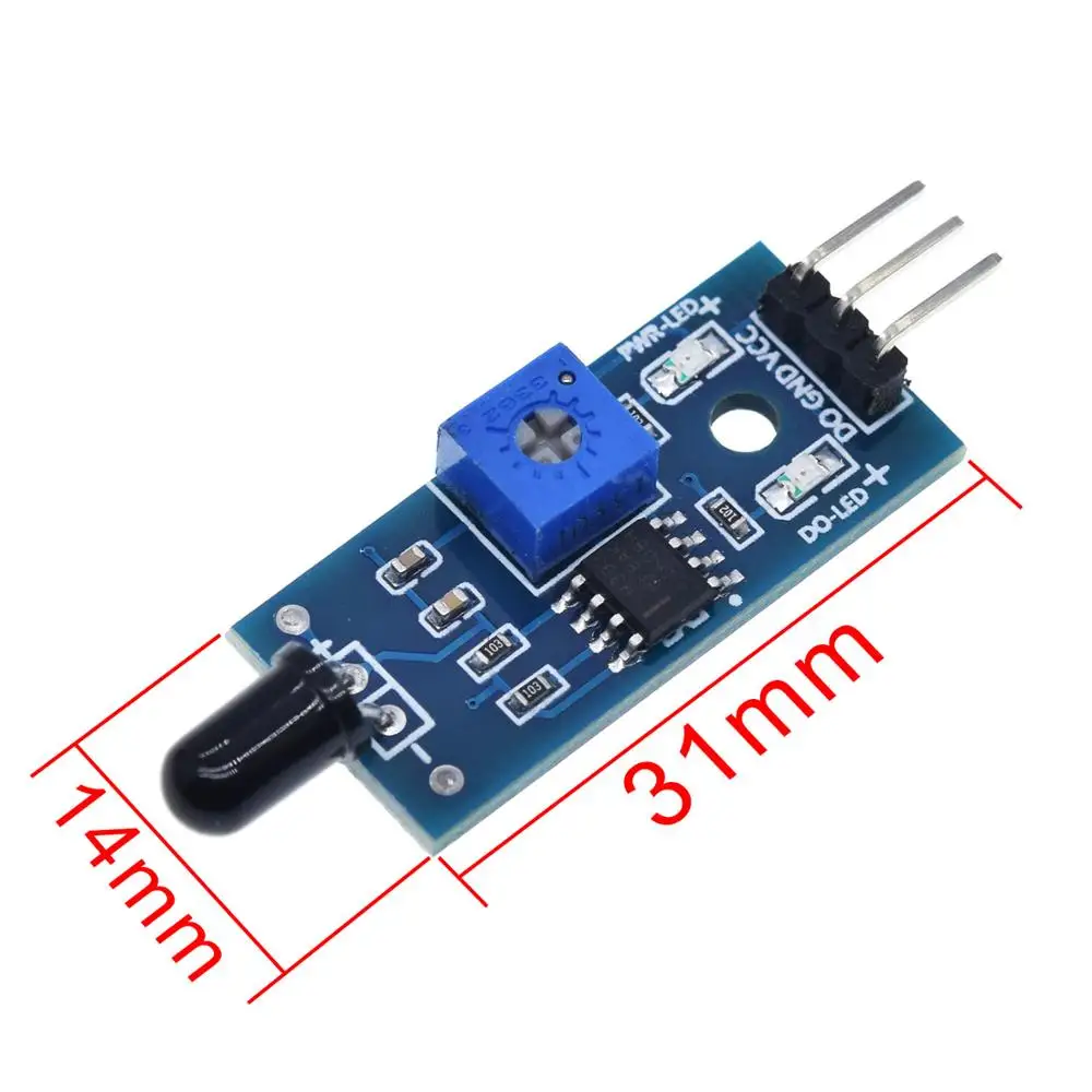 TZT IR Infrared 3 Wire Flame Detection Sensor Module IR Flame Sensor Module Detector Smartsense For Arduino