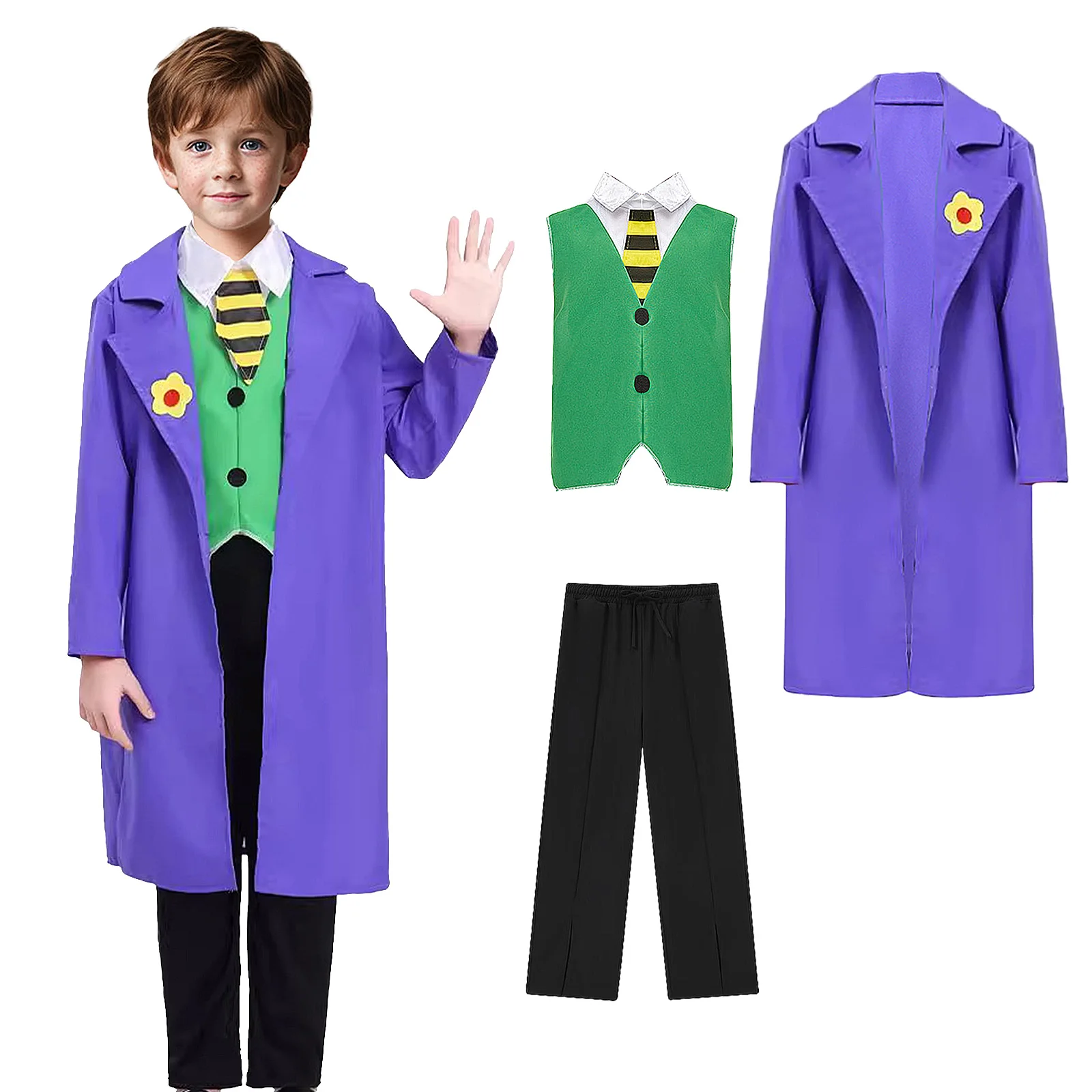 

Scary Clown Costume Boys Girls Clown Knight Costume Halloween Outfit Cosplay Props