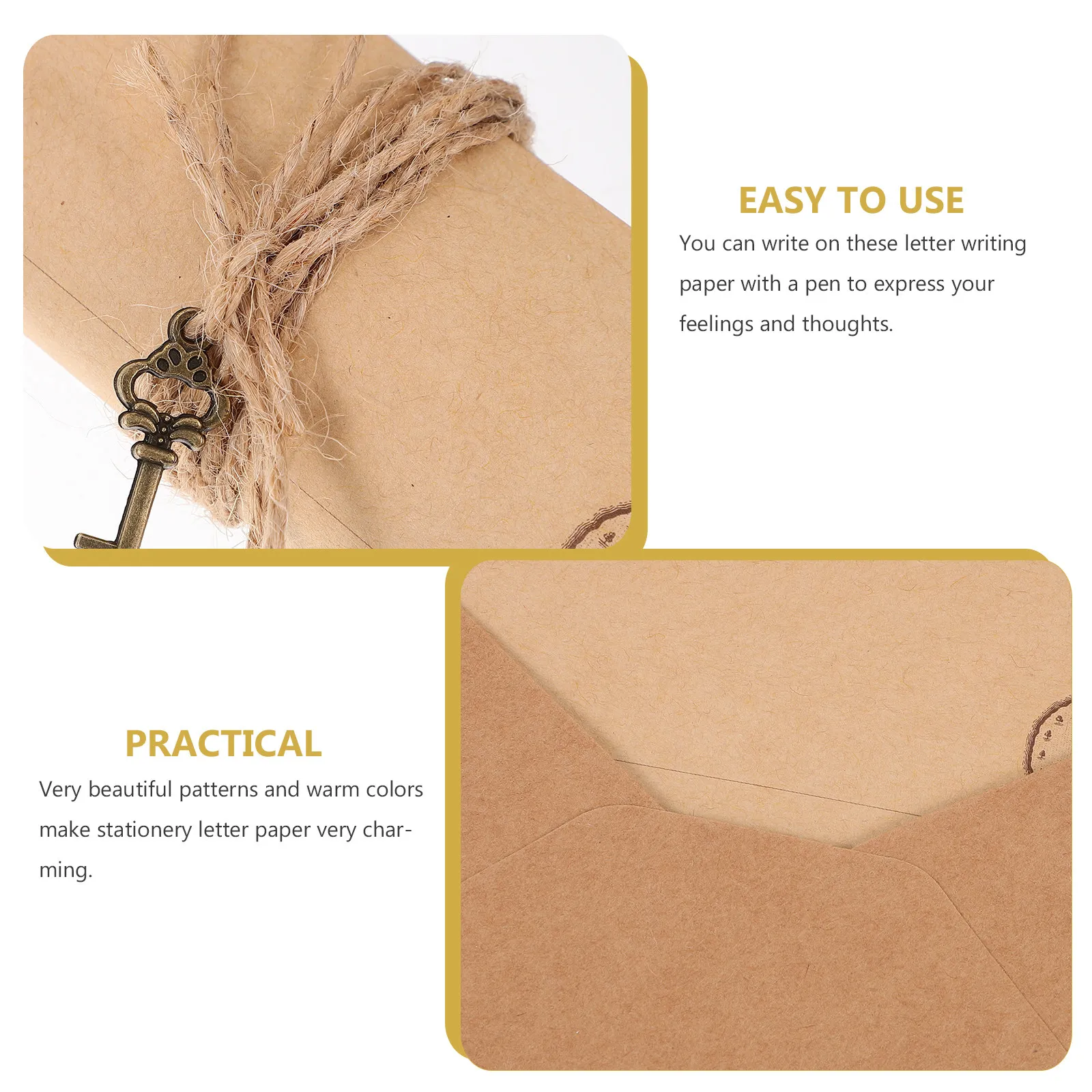2 Sets Briefpapier im Vintage- – Letter Envelope Kraft Bewertung und Preis