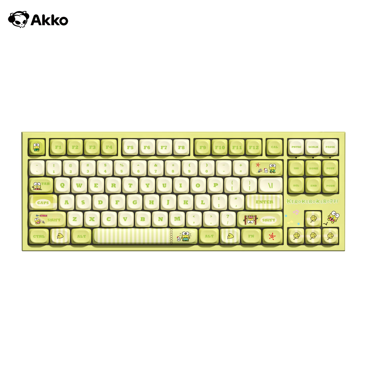 Akko 5087 V5 Mechanical Keyboard KeroKero Keroppi 80% TKL Layout ARGB Per-Key Flex-Cut Hot-swappable 1K Wireless Gaming Keyboard
