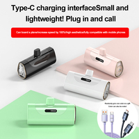 Capsule compact pocket power bank, emergency mini outdoor portable power bank, 5000mAh digital display mobile power bank