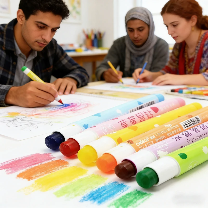 6 Farben Fruchtduftender Textmarker, fester, drehbarer, einziehbarer, kreativer Marker-Stift, Kinder-Kunstmalstift