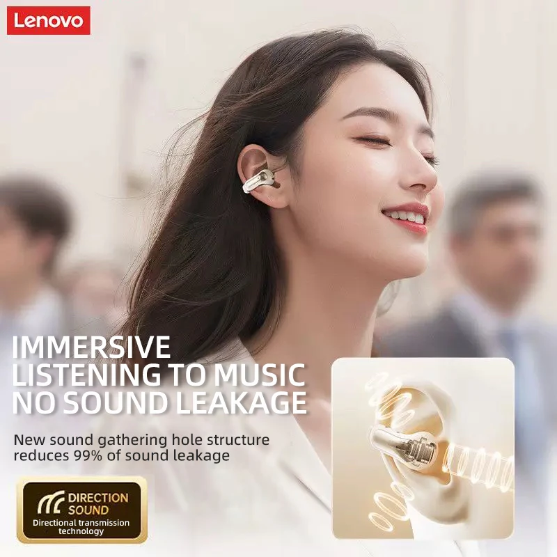 Lenovo EA400 Ear Clip Wireless Earphones Bluetooth 5.4 Headphones Noise Reduction Gaming HlFl Sound Quality for Xiaomi Phone