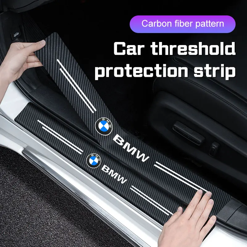 

For BMW 1 3 5 6 7 Series E38 E46 E60 E90 F15 F10 G30 G20 X1 X3 X5 X6 X7 Car Threshold Strip Carbon Fiber Film Door Sill Sticker