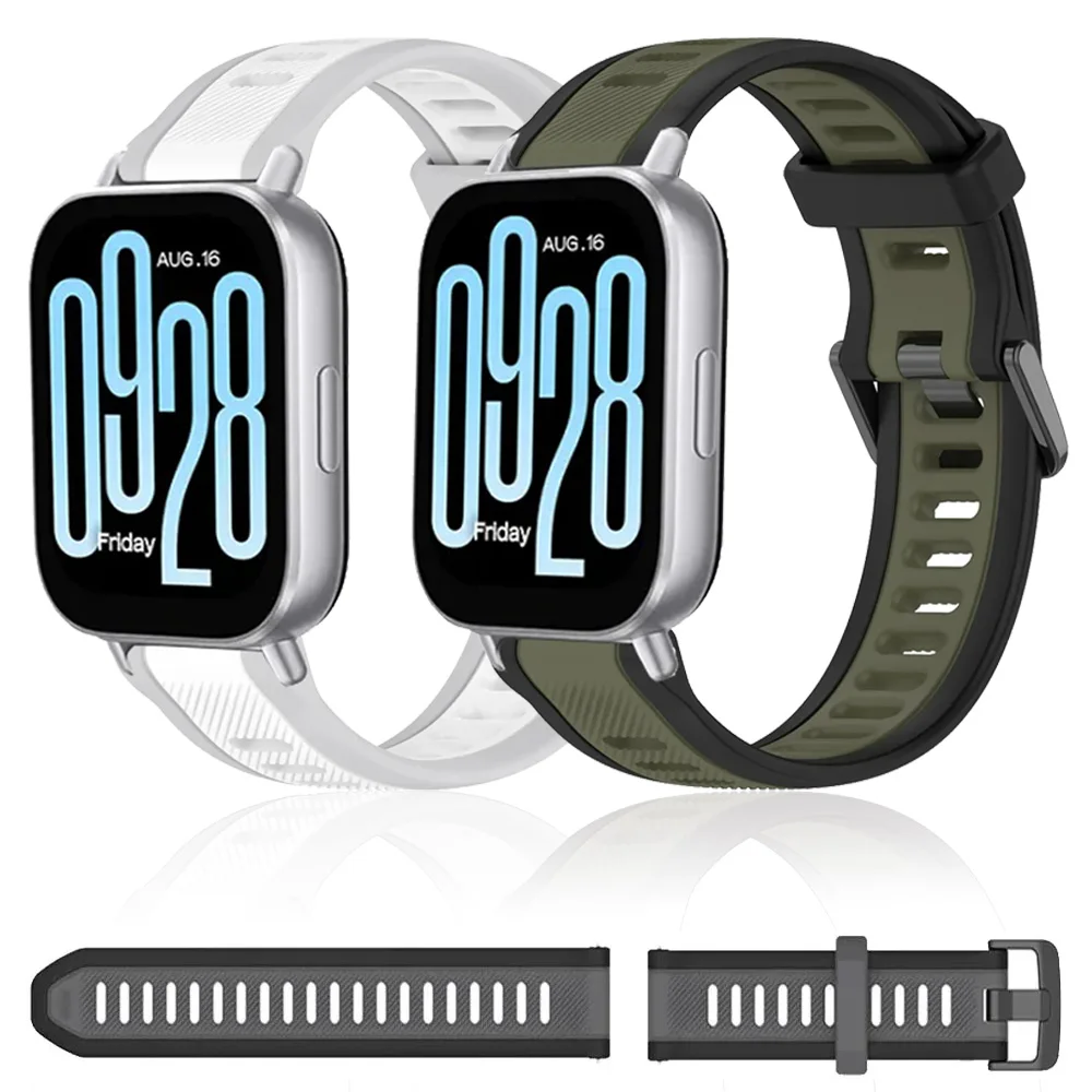 22/20/18mm Silicone Strap For Redmi Watch 5 Active/Lite Two-tone Correa Bracelet Huawei Watch GT Runner 2 Ultimate 2 5 GT6 46mm