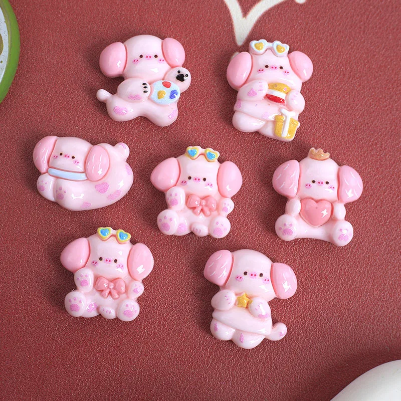 

100pcs New Cute Flatback Resin Cartoon Dog Scrapbook Doll House DIY Headwear Accessories