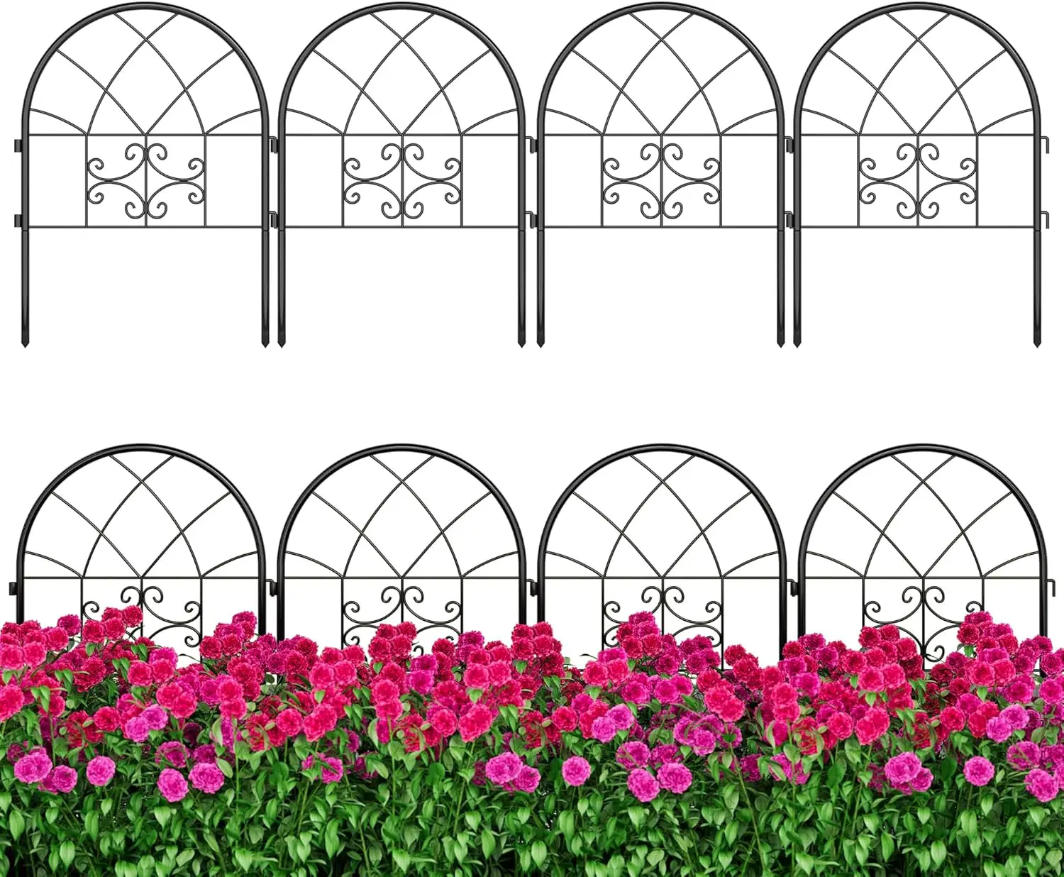 

Садовый забор из 4/8 панелей, декоративные ограждения для защиты от животных, панели для ограждения сада без копания для двора, патио, клумб и ландшафтного дизайна