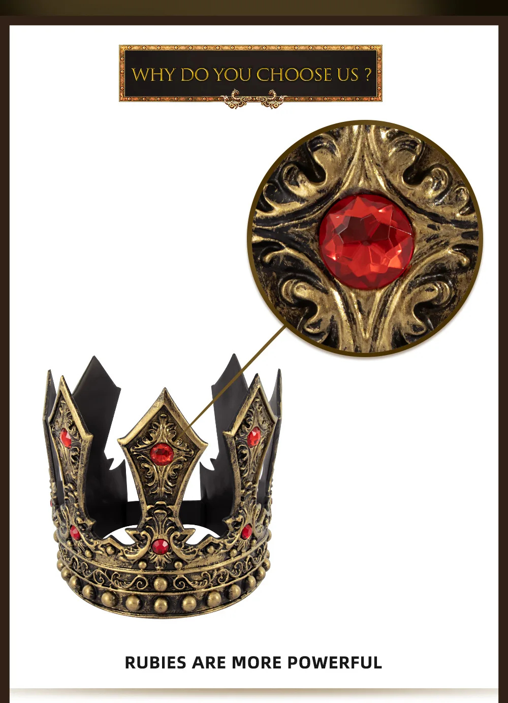 Königliche Kronen Cosplay König Königin Kronen Prinzessin Tiara Halloween Party Kostüme Zubehör Weihnachten Maskerade Kopfbedeckung Kostüm – Detail 8