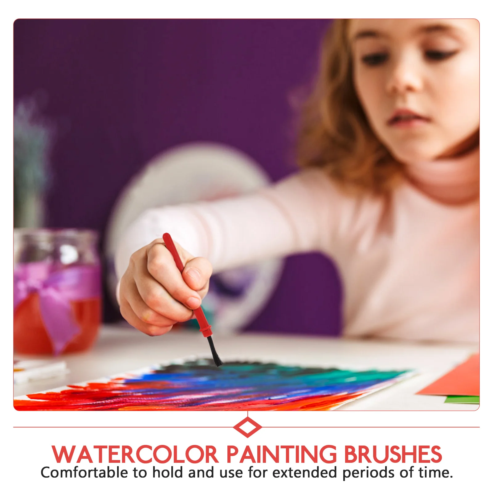 

100 Pcs Brushes Kids Toddlers Art Supplies PP H Watercolor Acrylic Set Water Color Brushes Small Size