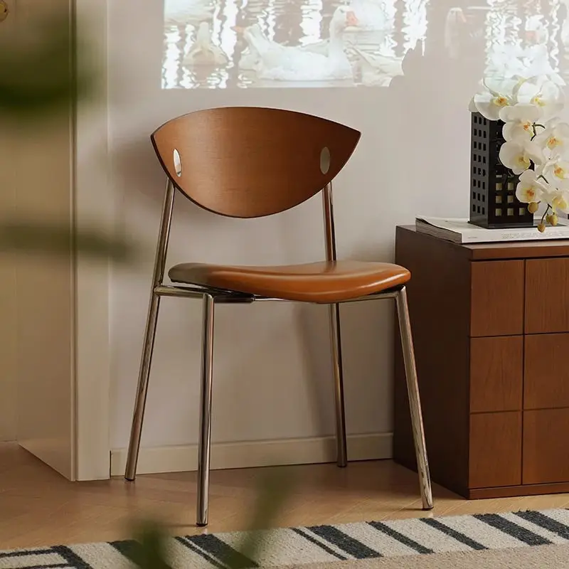 

Designer Light Luxury Dining Table Chair, with a Chinese-style and Minimalist Nordic Solid Wood Retro Dining Chair for Home Use