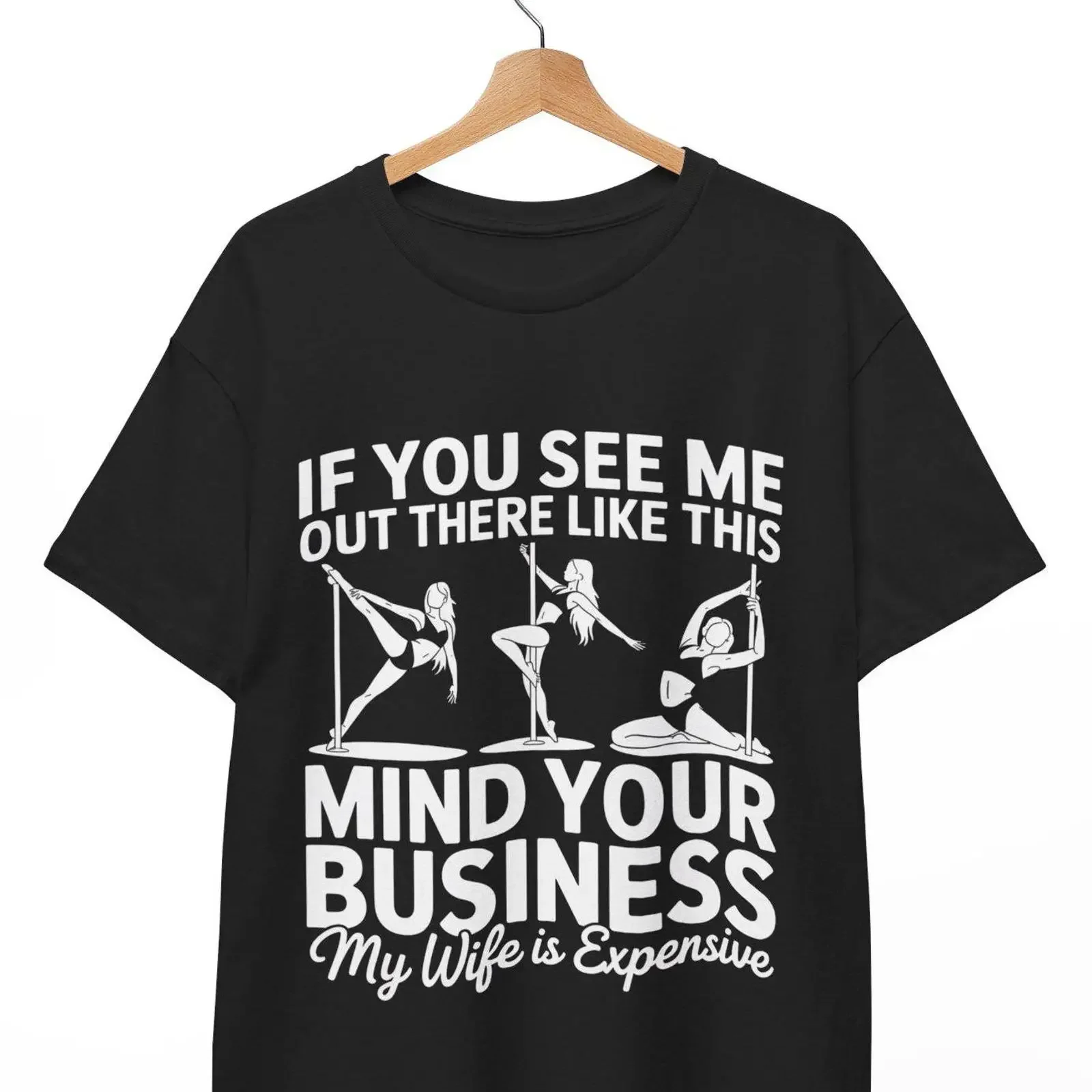Funny Husband T Shirt My Wife Is Expensive Sarcastic Joke vintage Washed graphic Top For Everyday Wear Slightly Stretched