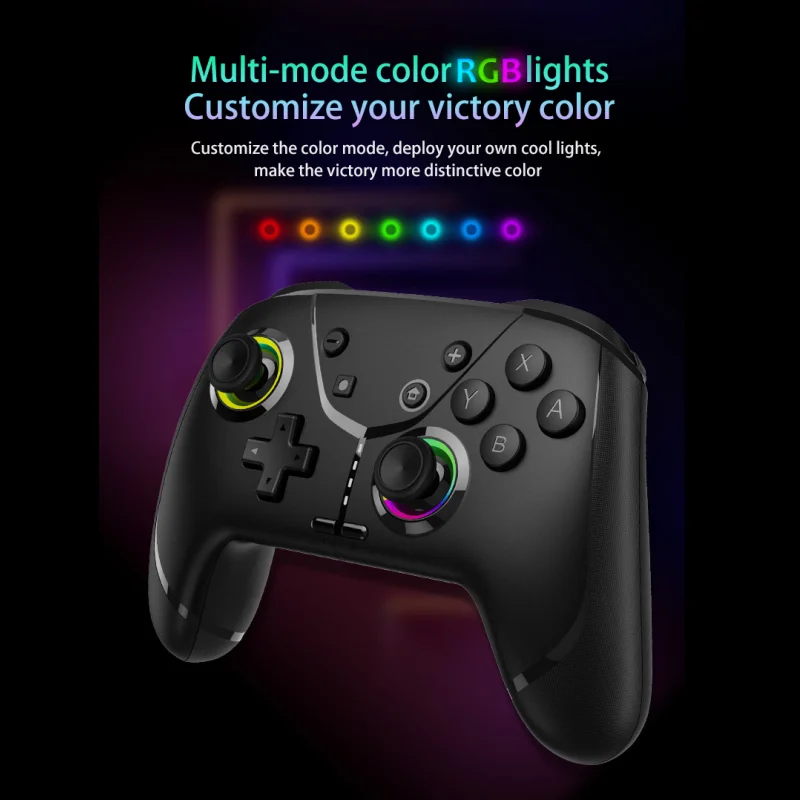 Anwendbar auf Switch, ns, Steam, PC,TV, Android, iOS Wireless Controller mit RGB-Licht Vibration Wake Up Continuous Programming Gam