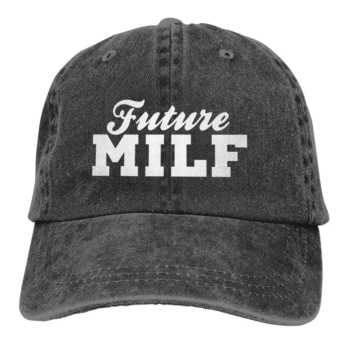 Washed Men's Baseball Cap White Trucker Snapback Caps Dad Hat Future Milf Golf Hats