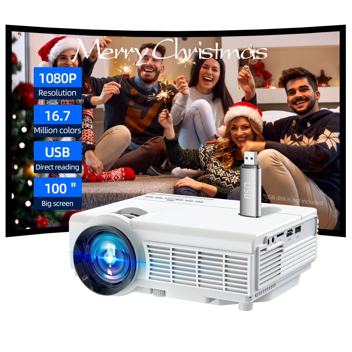 Portable Projector 4K Home Theater Beamer LED Movie Screen Mirroring Dual WiFi 5G Bluetooth HD 1080P Outdoor Video Proyector