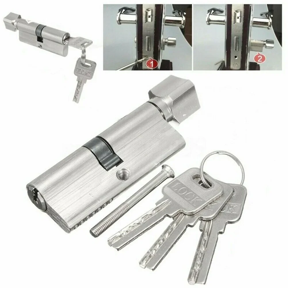 Seguro UPVC Door Lock Cylinder, mecanismo anti-roubo, segurança reforçada, fácil Thumb Turn operação, Silver Tone