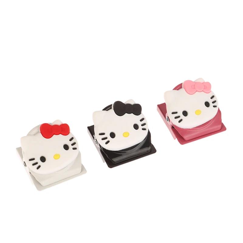 Kawaii Sanrio Hello Kitty Refrigerator Magnet Sanrio KT Cat Memo Clip Metal Message Clip Multi-functional Storage Clip