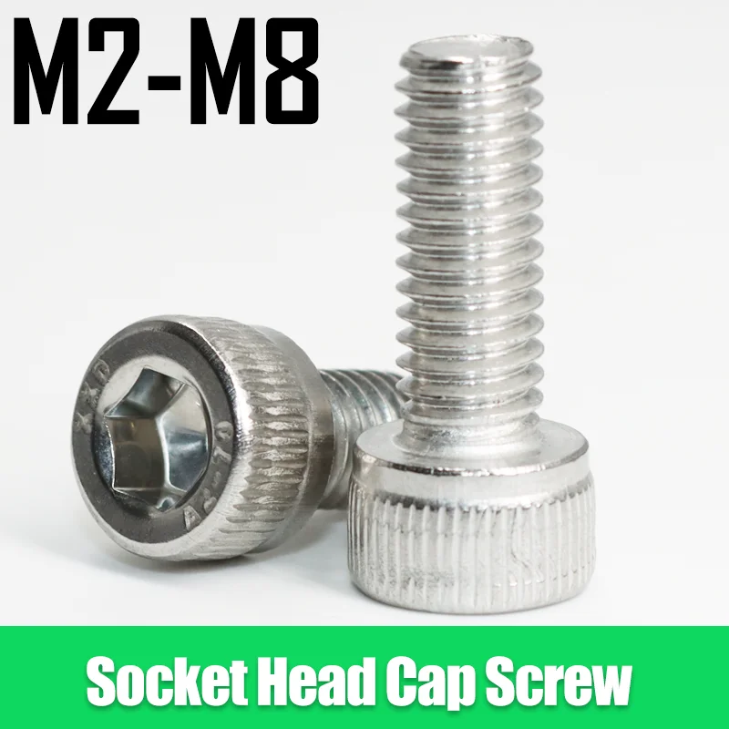 Hexagon Bolt M2 M3 M4 M5 M6 M8 Hex allen Socket Cap Head Screw 304 Stainless Steel Metric Diy Screws for Computer Furniture Car